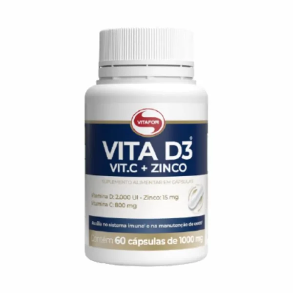 Vitamina D3 + C + Zinco 1G Vitafor 60 Capsulas
